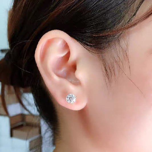 Women's Four-claw Sterling Silver Simple Stud Earrings Urban Sale