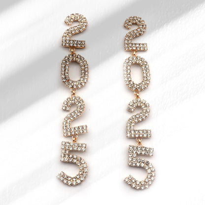 Women's Tassel Full Diamond Rhinestone 2025 Long Pendant Earrings Urban Sale